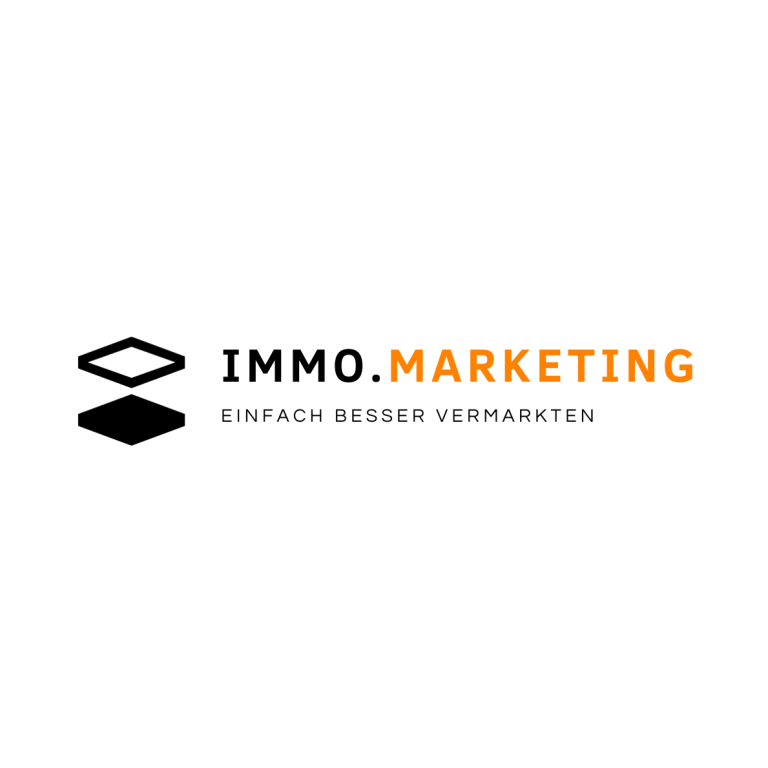 Logo von Immo.Marketing mit dem Slogan "Einfach besser vermarkten".